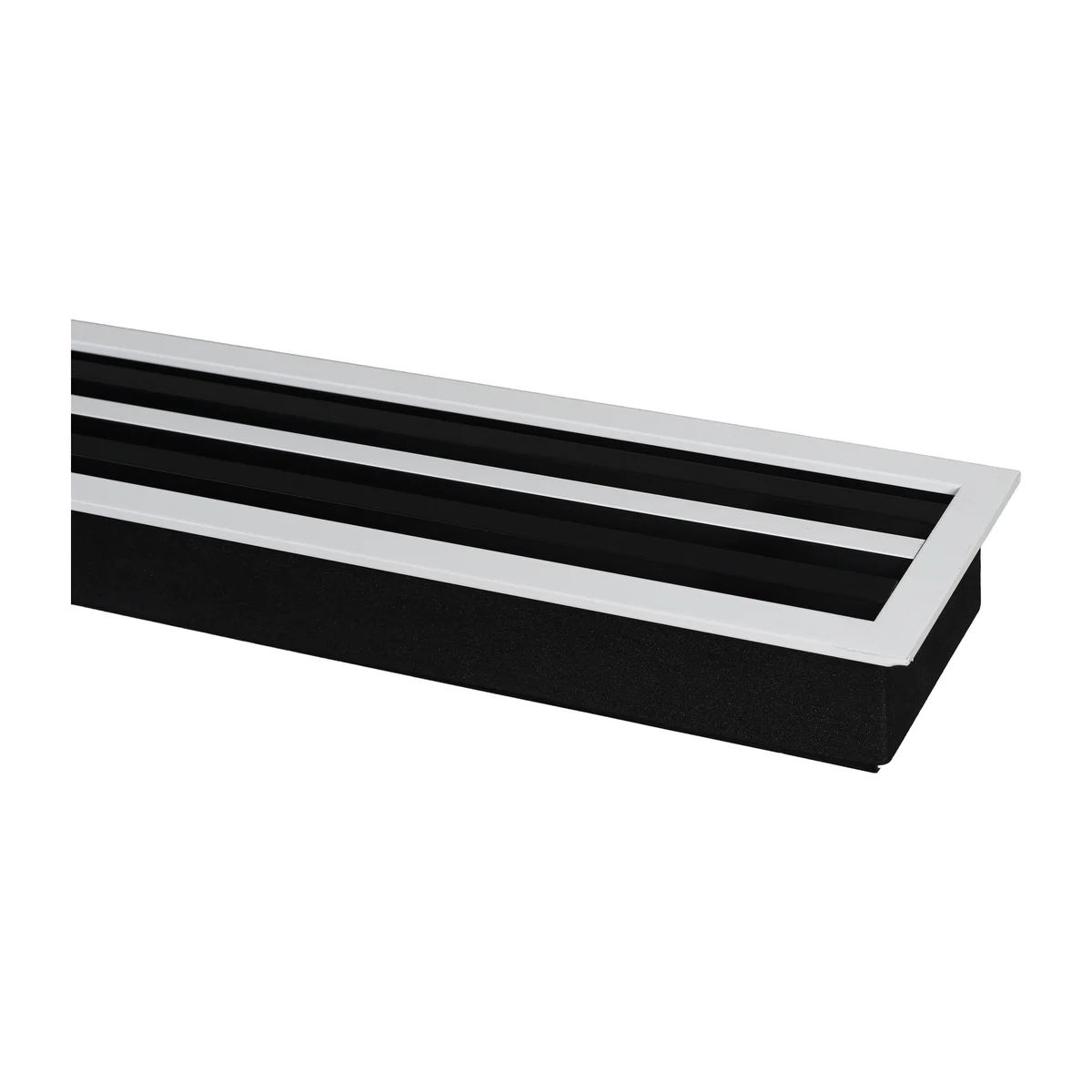 4-slot removable core linear slot diffuser, angled product view