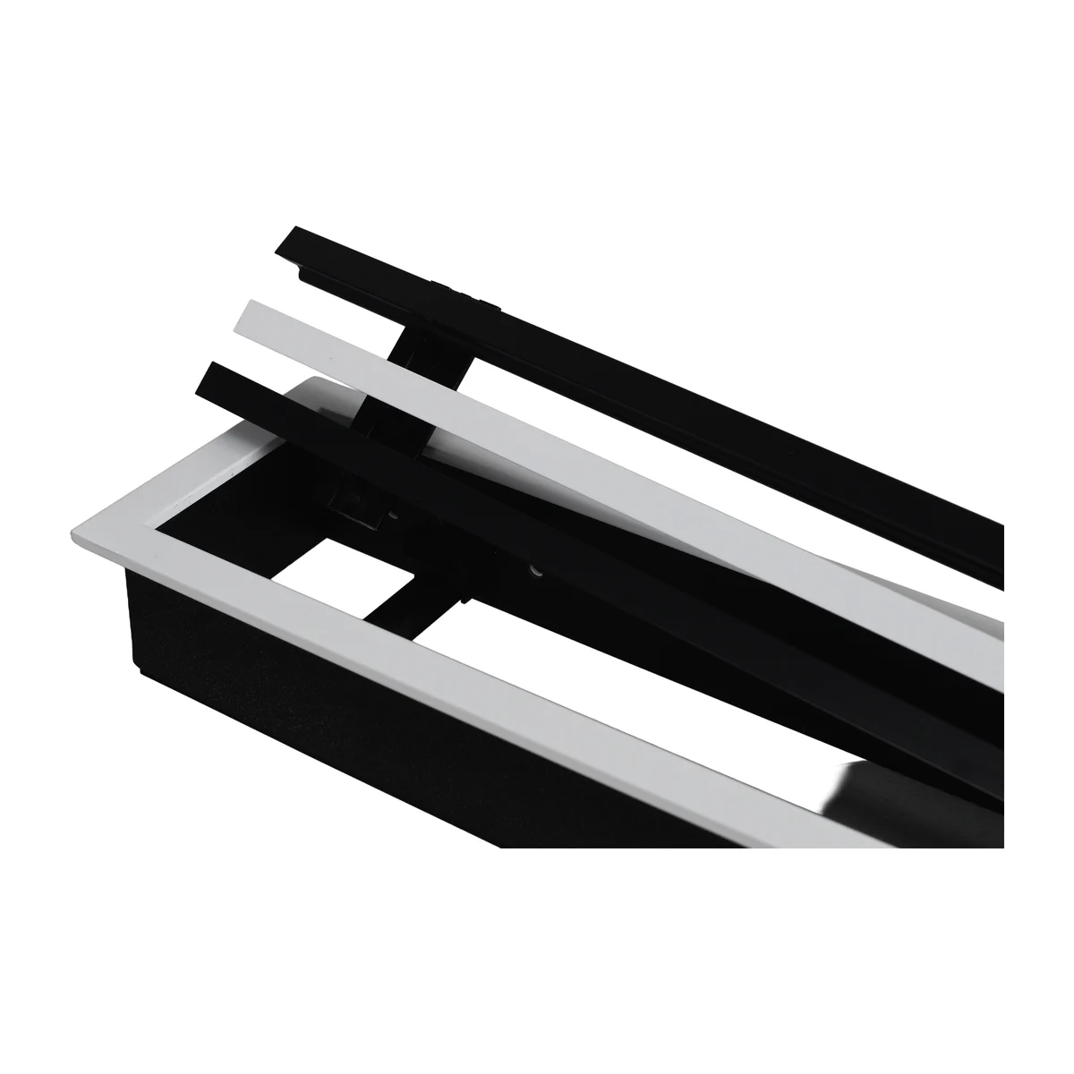 Removable core linear slot diffuser with removable core separated from frame