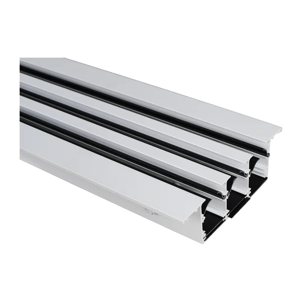 Front-side cut section showing the linear slot diffuser profile and internal structure