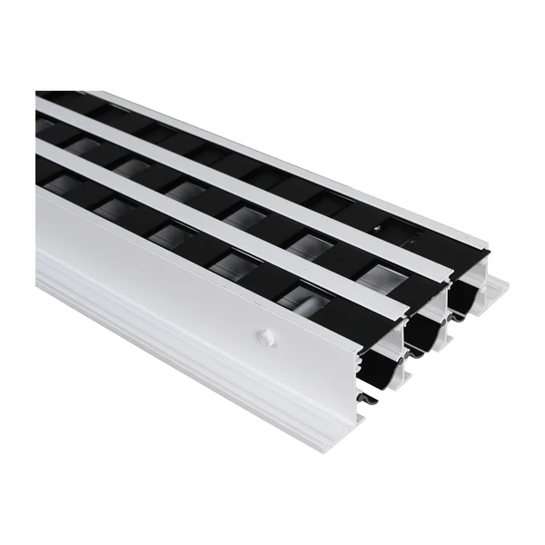 Rear-side cut section showing the linear slot diffuser internal structure