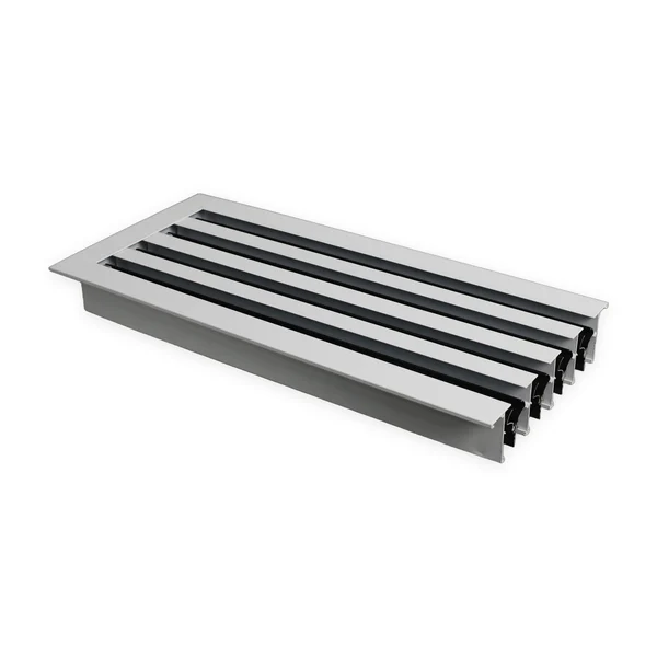 Linear slot diffuser showing a representative slot configuration